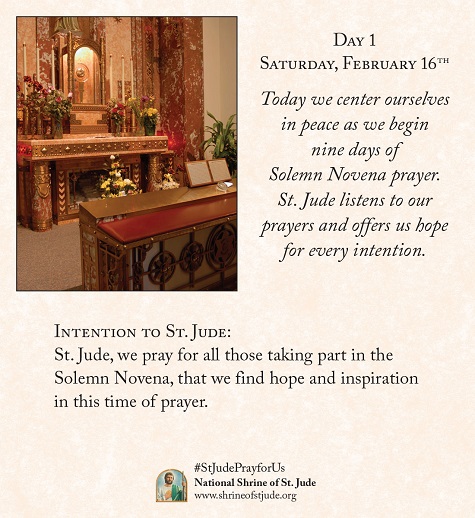 2015 February Solemn Novena Prayer to St. Jude - Day 1